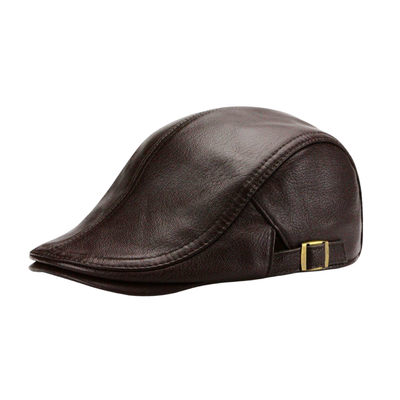 Hanz | Genuine Leather Adjustable Newsboy Cap