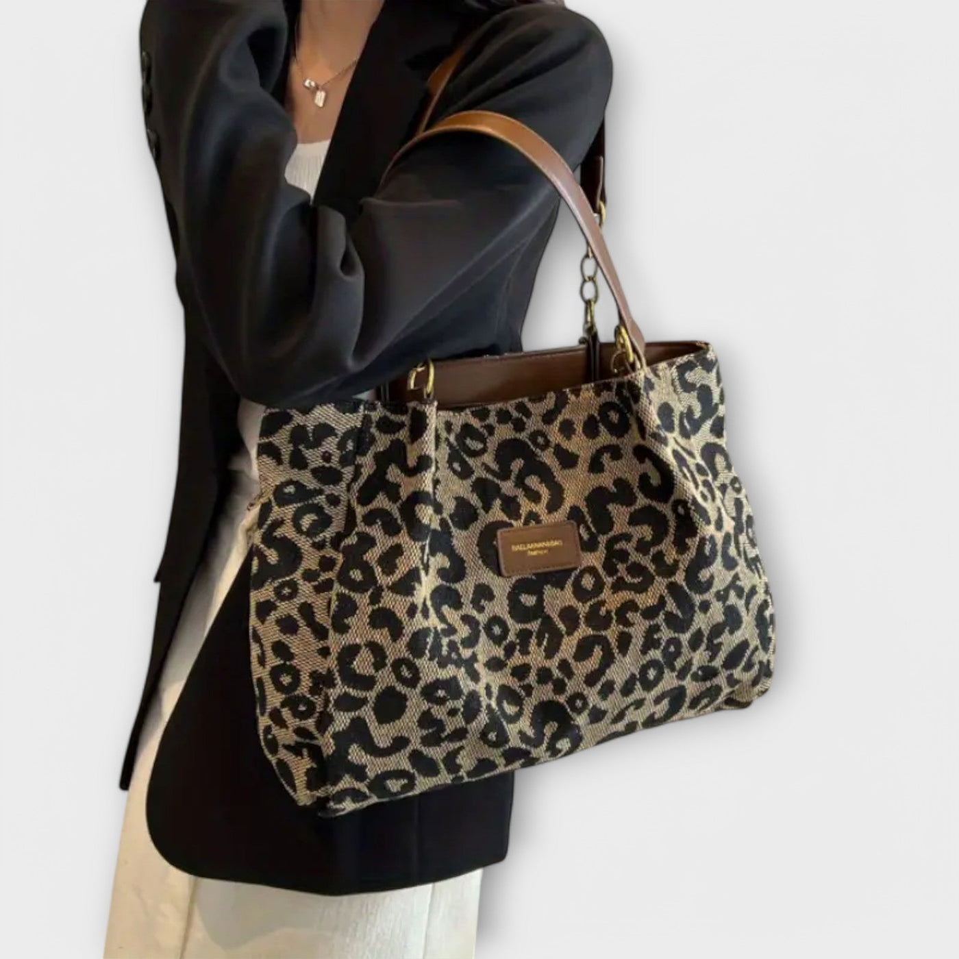 Josephine - Leopard Print Canvas Tote Bag