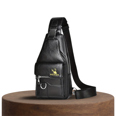 Daxton | Vertical Sling Bag with Secure Flap and Zipper Closure