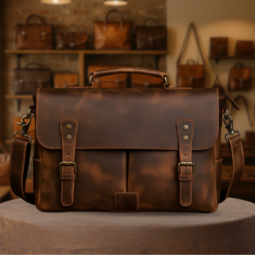Clinton | Vintage-Inspired Leather Messenger Bag