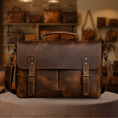 Clinton | Vintage-Inspired Leather Messenger Bag