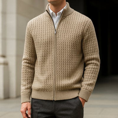 Harrison | Woven Zip Sweater