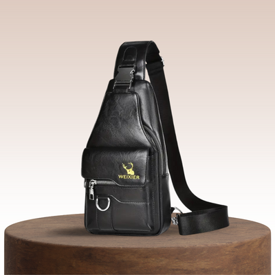 Daxton | Vertical Sling Bag with Secure Flap and Zipper Closure