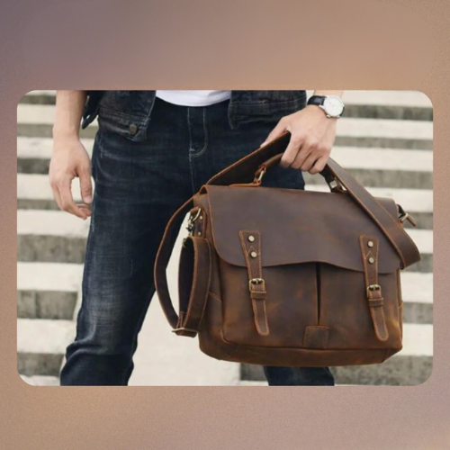 Clinton | Vintage-Inspired Leather Messenger Bag