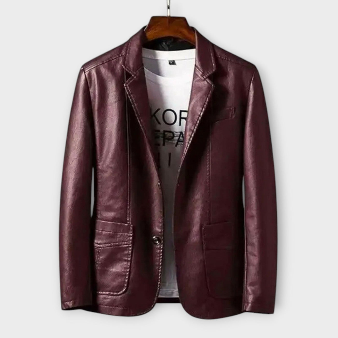 Frederik | Noir Leather Blazer