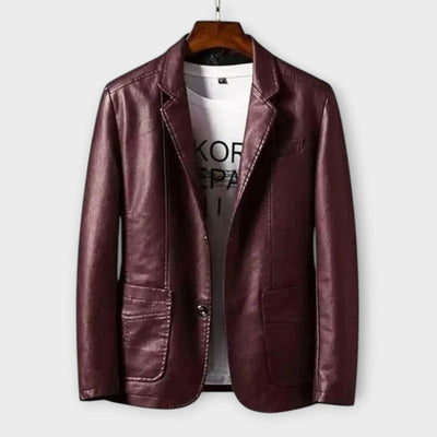 Frederik | Noir Leather Blazer
