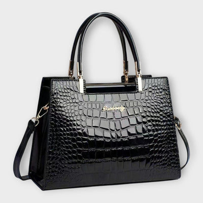 Madison - Shiny Crocodile-Embossed Handbag