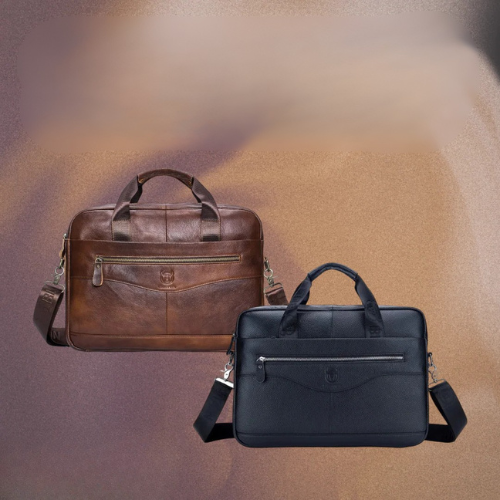Mason | Premium Leather Laptop Bag with Stylish Curved Zipper