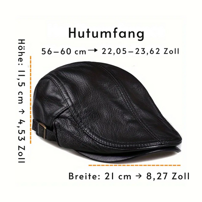 Hanz | Genuine Leather Adjustable Newsboy Cap