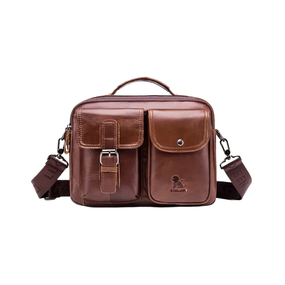 Grady | Timeless Leather Shoulder Bag Featuring Vintage Buckle Accent