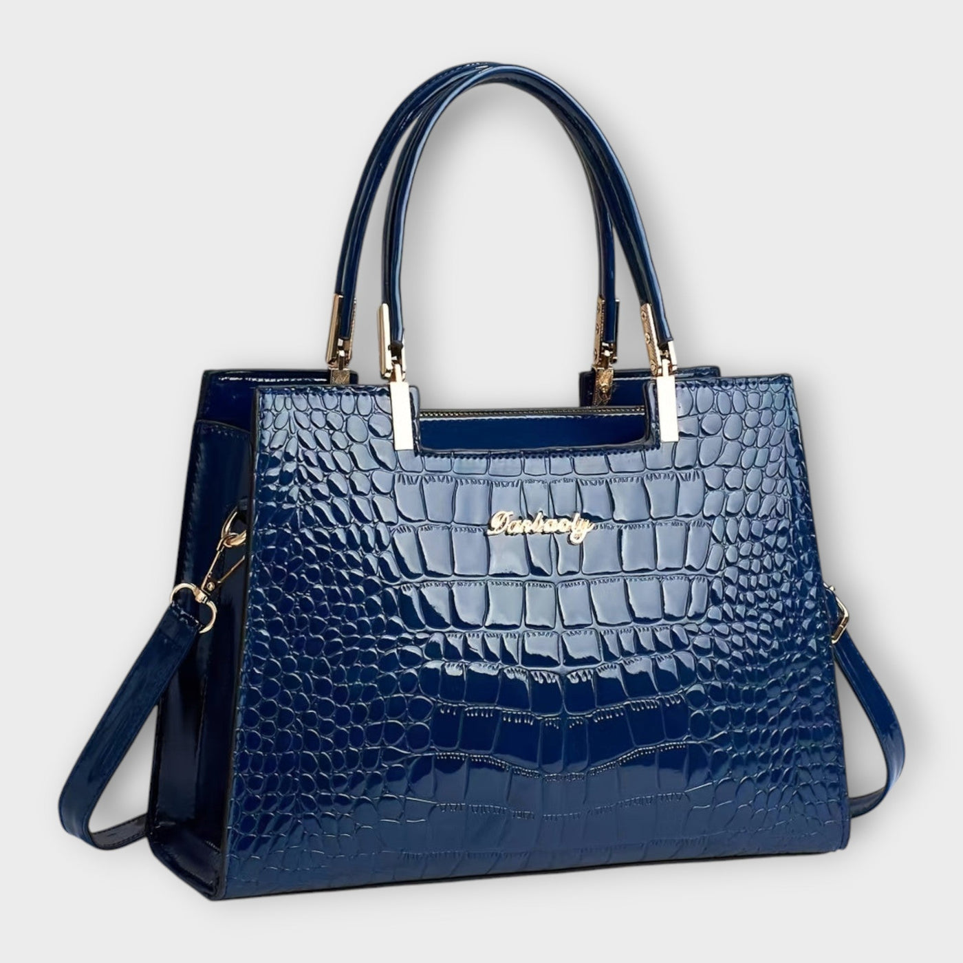 Madison - Shiny Crocodile-Embossed Handbag