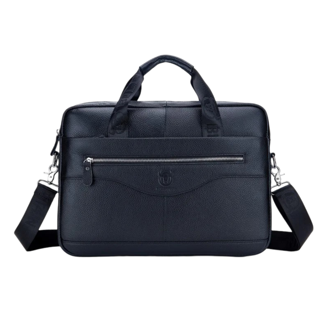 Mason | Premium Leather Laptop Bag with Stylish Curved Zipper