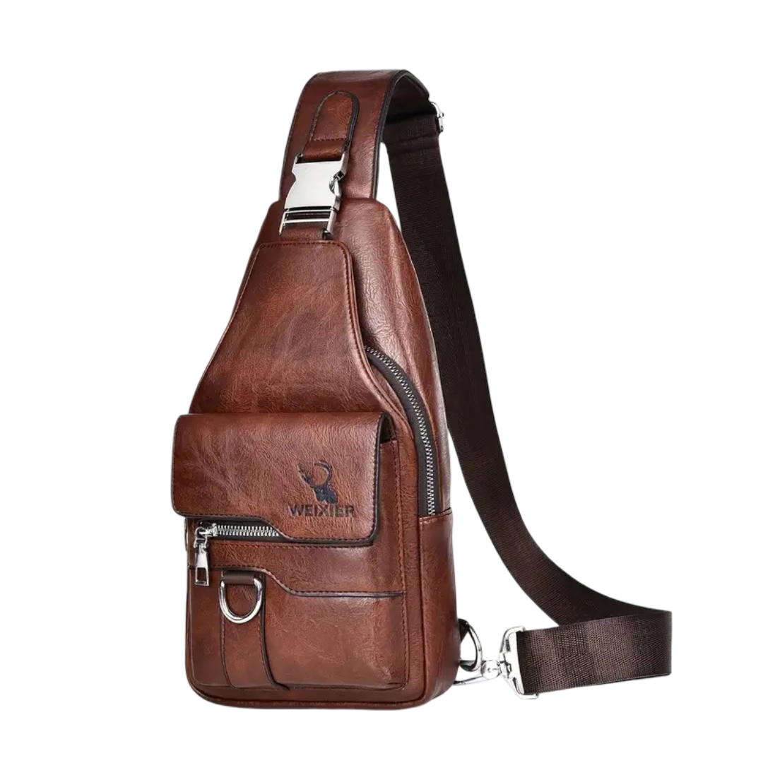 Daxton | Vertical Sling Bag with Secure Flap and Zipper Closure