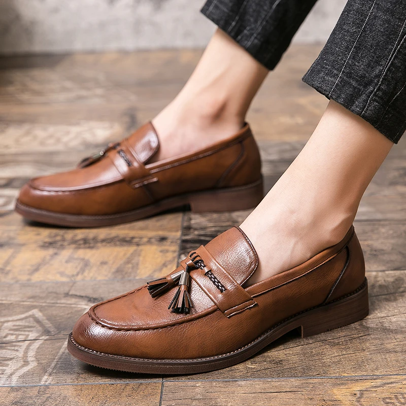 Tassel-Embellished Leather Loafers
