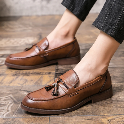Tassel-Embellished Leather Loafers