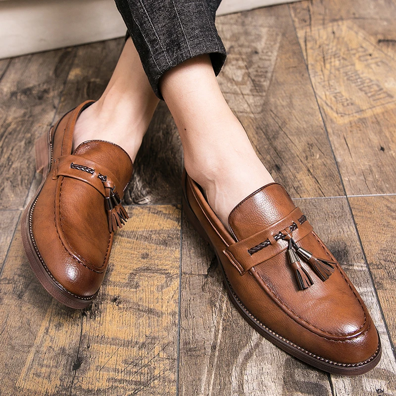 Tassel-Embellished Leather Loafers
