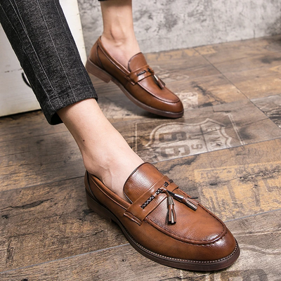 Tassel-Embellished Leather Loafers