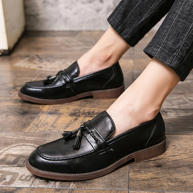 Tassel-Embellished Leather Loafers