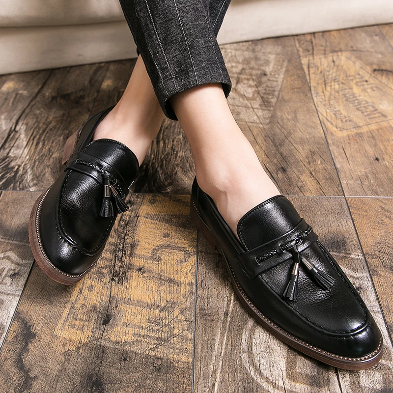 Tassel-Embellished Leather Loafers