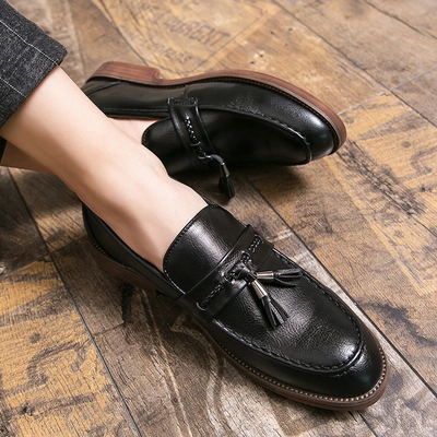 Tassel-Embellished Leather Loafers