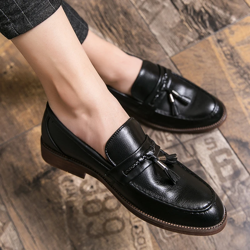 Tassel-Embellished Leather Loafers