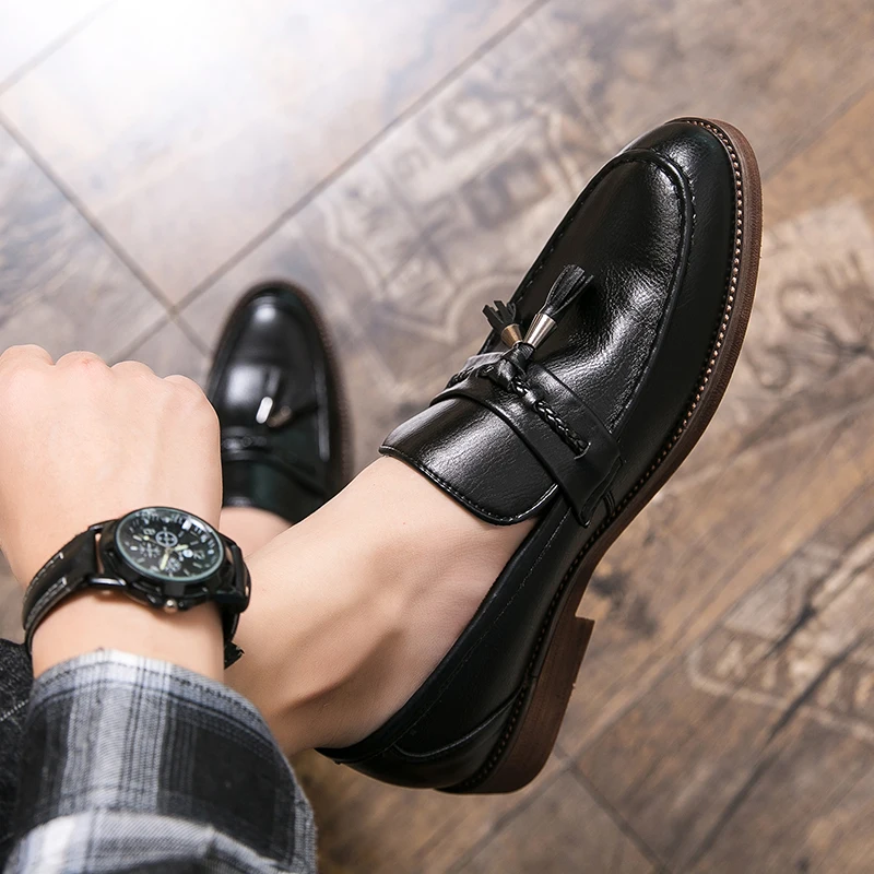 Tassel-Embellished Leather Loafers