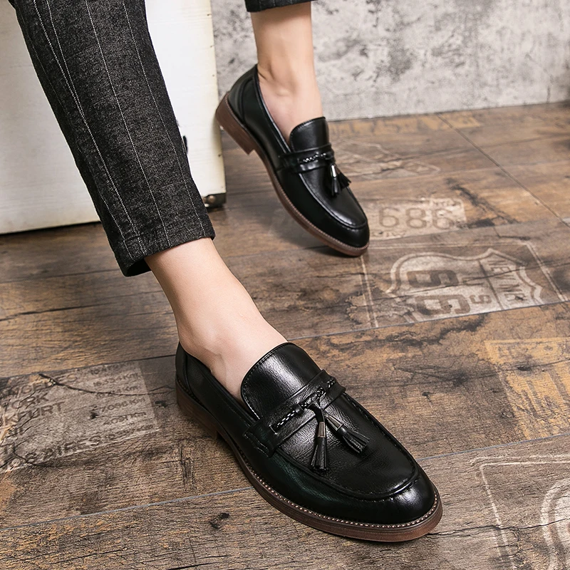 Tassel-Embellished Leather Loafers