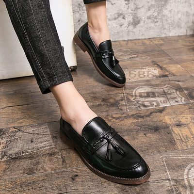 Tassel-Embellished Leather Loafers