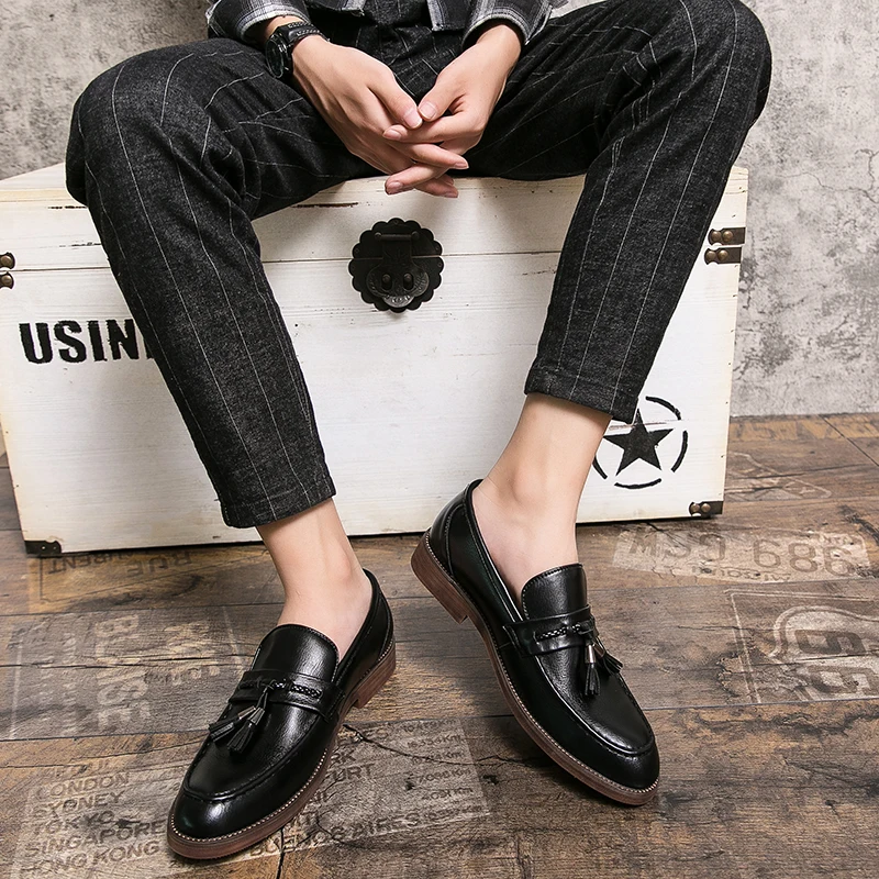 Tassel-Embellished Leather Loafers