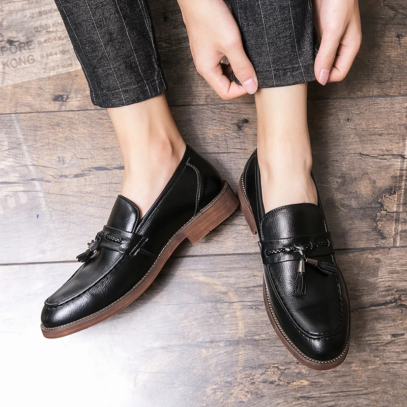 Tassel-Embellished Leather Loafers