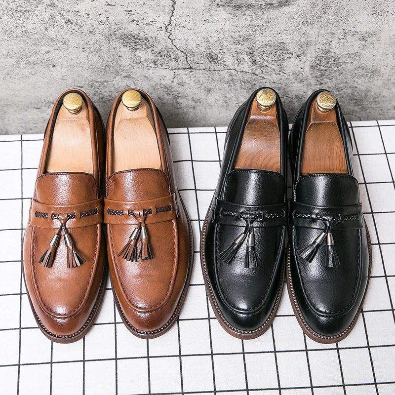 Tassel-Embellished Leather Loafers