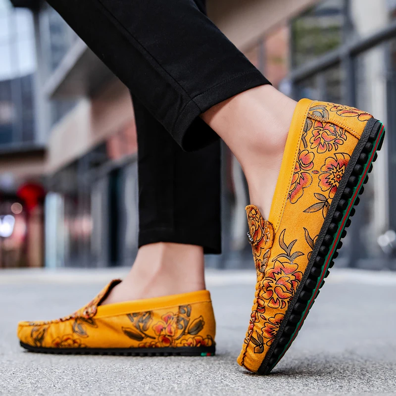 Floral Embellished Leather Loafers