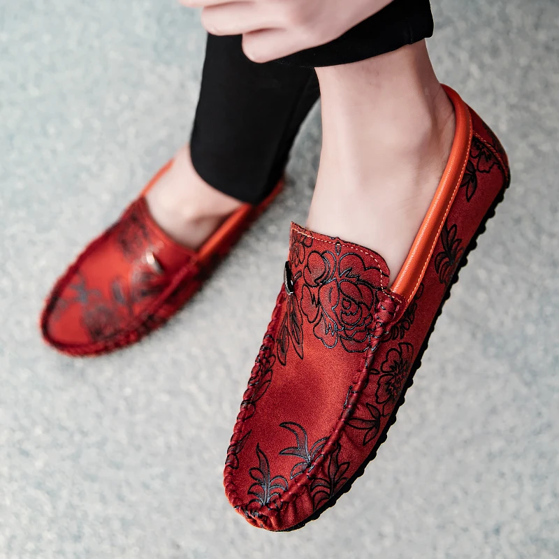 Floral Embellished Leather Loafers