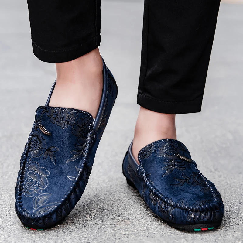 Floral Embellished Leather Loafers
