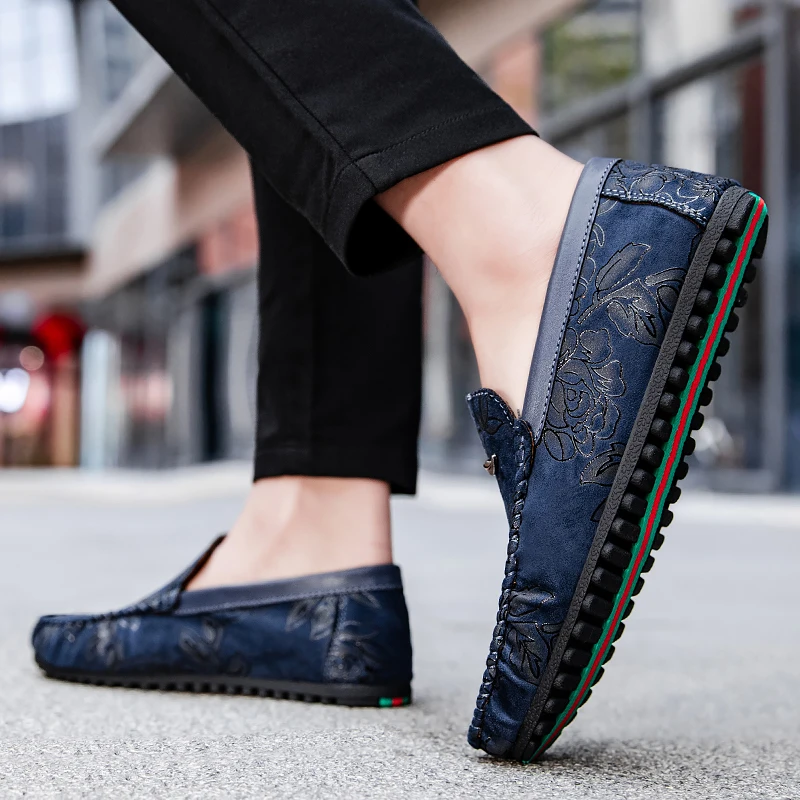 Floral Embellished Leather Loafers