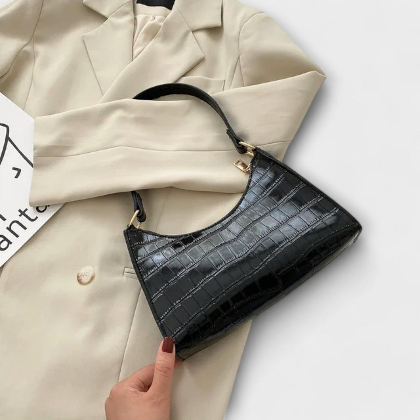 Ava - Glossy Leather Handbag