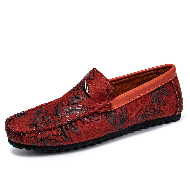 Floral Embellished Leather Loafers