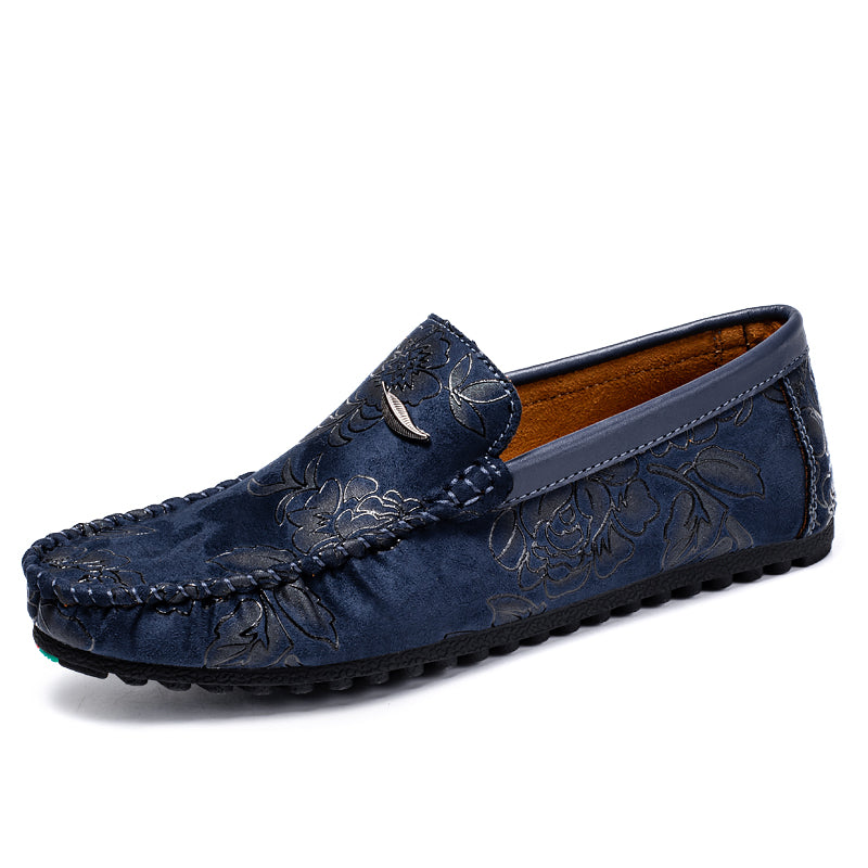 Floral Embellished Leather Loafers