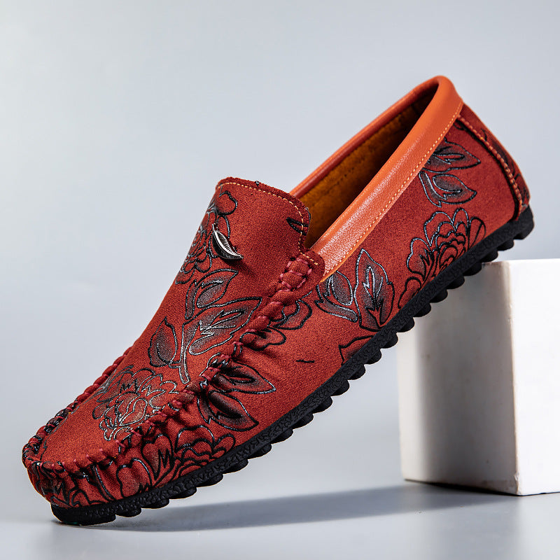 Floral Embellished Leather Loafers