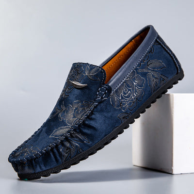 Floral Embellished Leather Loafers