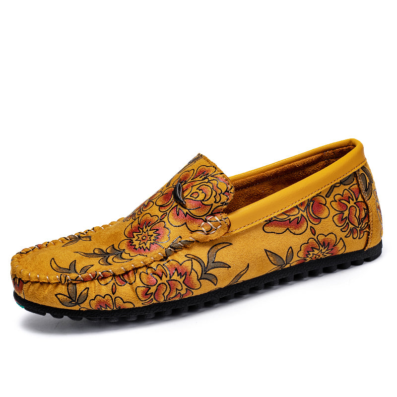 Floral Embellished Leather Loafers