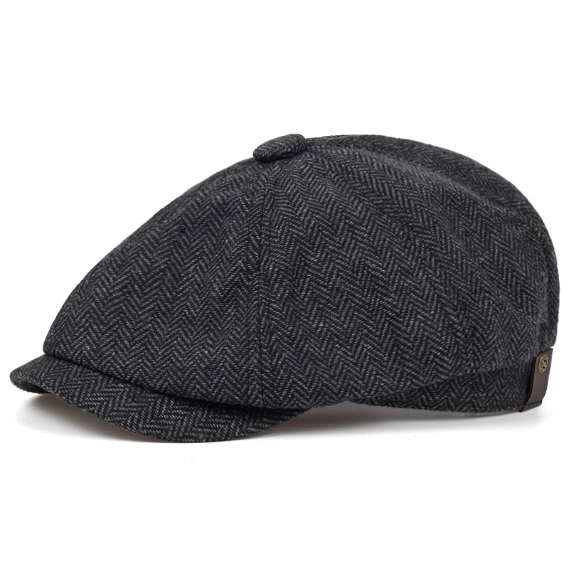 Herringbone Pattern Wool Hat