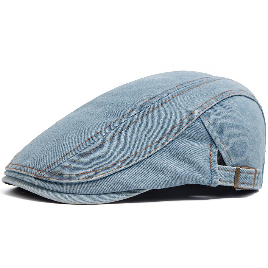 Denim-Embroidered Cap