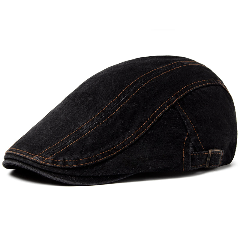Denim-Embroidered Cap