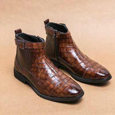 Dylan | Ankle Boots with Synthetic Leather Buckle | Handcrafted Shoes