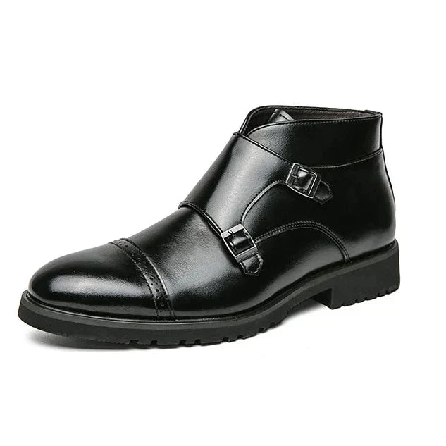 Parker | Double Buckle Synthetic Leather Handcrafted Shoes