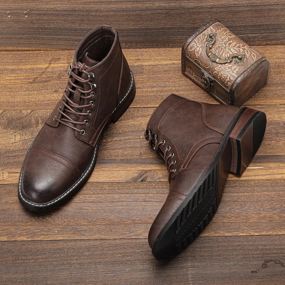Ralph | Vintage-Inspired Derby Boots | Orthopedic Leather Shoes for Timeless Comfort
