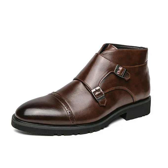 Parker | Double Buckle Synthetic Leather Handcrafted Shoes