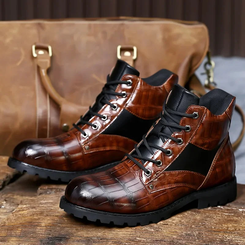 Rendell™ | Crocodile Leather Boots | Handcrafted Shoes