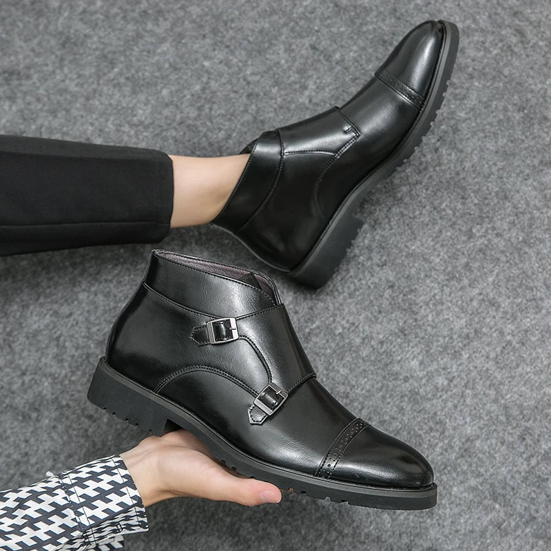 Darell™ | Double Monk Strap Ankle Boots | Orthopedic Leather Shoes for Timeless Comfort